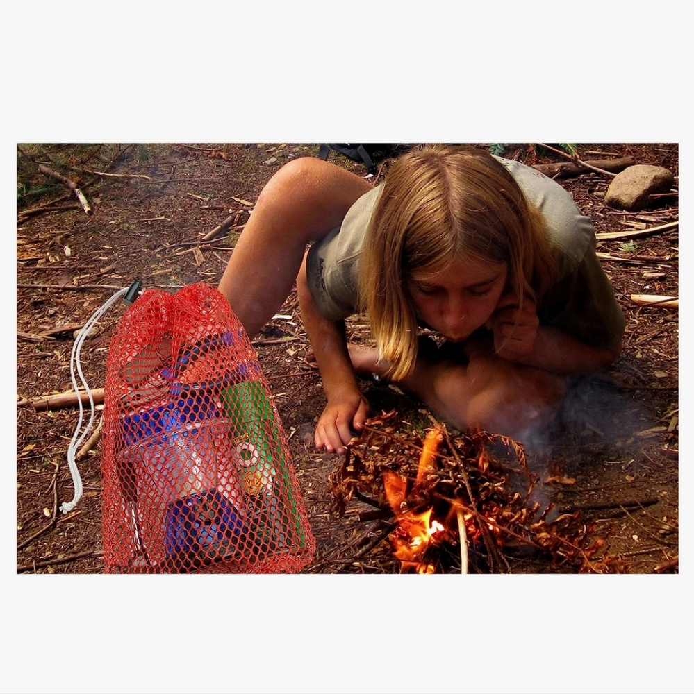 Mesh Storage Bag - Durable mesh bag with sliding drawstring and zipper closure